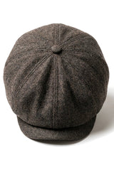 Casquette plate classique à chevrons pour homme - Marron