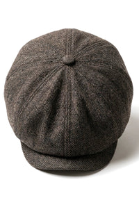 Casquette plate classique à chevrons pour homme - Marron