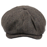 Casquette plate classique à chevrons pour homme - Marron
