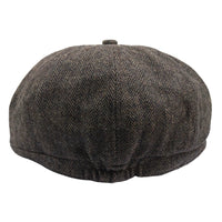 Casquette plate classique à chevrons pour homme - Marron