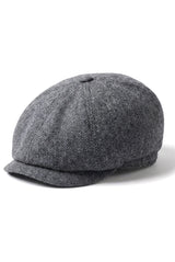 Casquette plate classique à chevrons pour homme - Grise