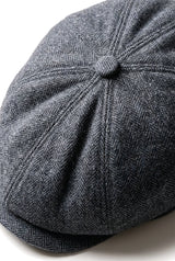 Casquette plate classique à chevrons pour homme - Grise
