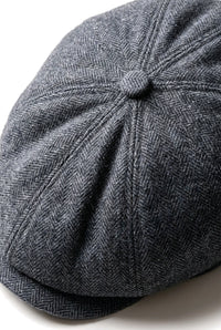 Casquette plate classique à chevrons pour homme - Grise