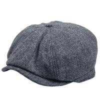 Casquette plate classique à chevrons pour homme - Grise