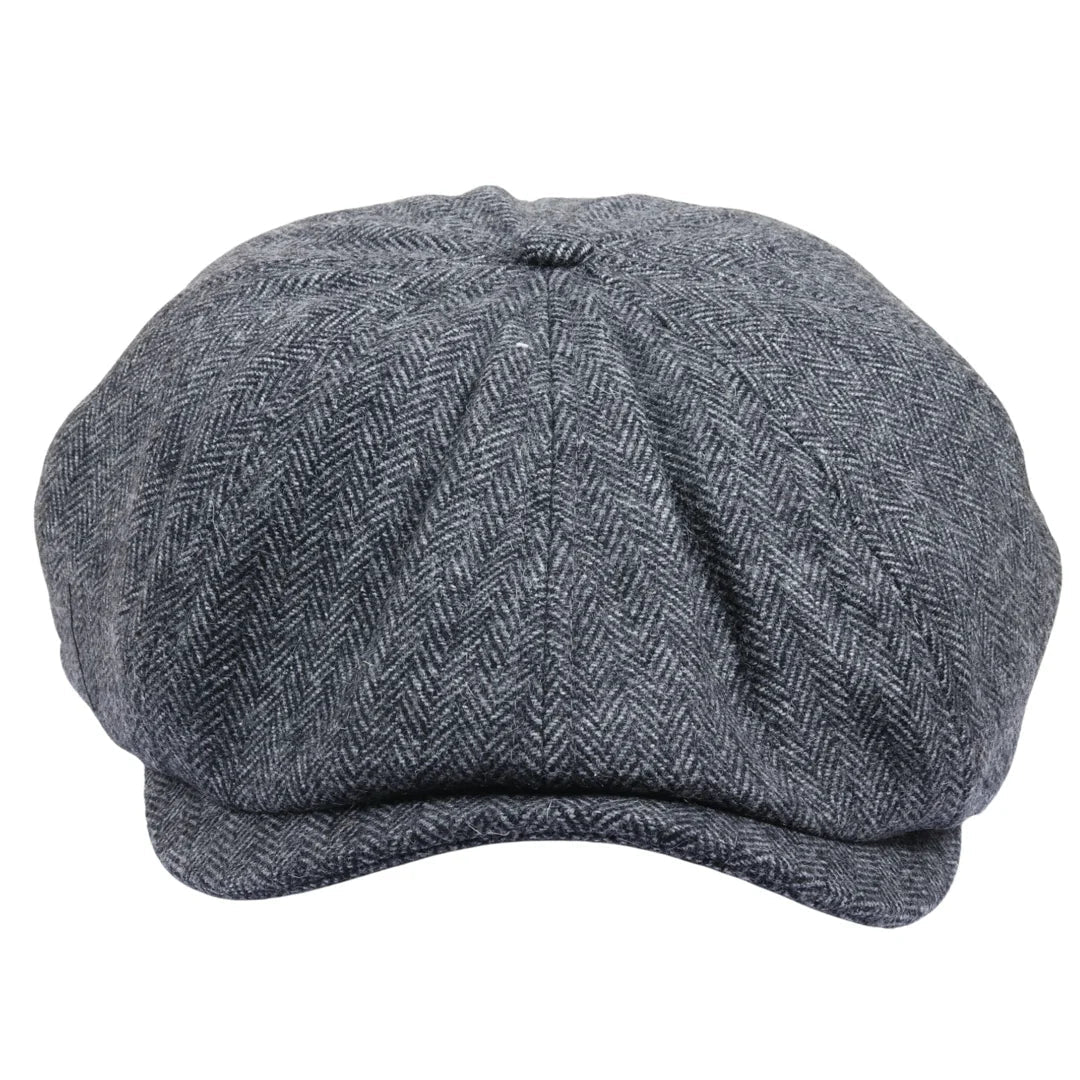 Casquette plate classique à chevrons pour homme - Grise