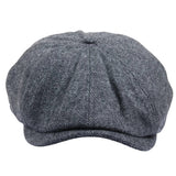 Casquette plate classique à chevrons pour homme - Grise