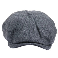 Casquette plate classique à chevrons pour homme - Grise