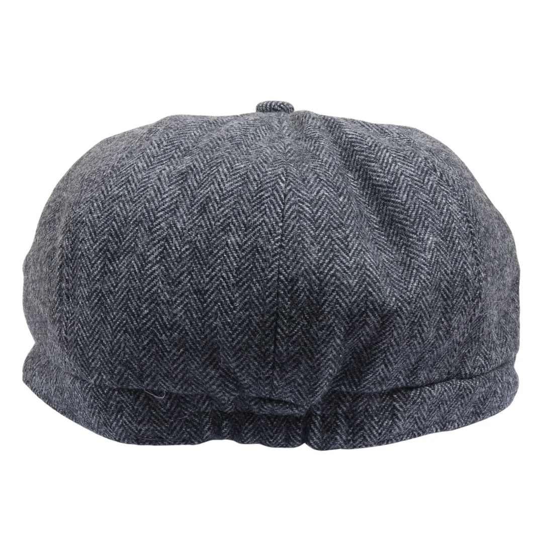 Casquette plate classique à chevrons pour homme - Grise