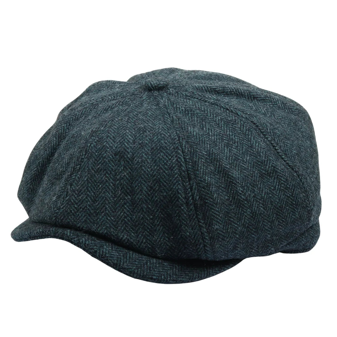 Casquette plate classique à chevrons pour homme - Olive