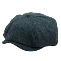 Casquette plate classique à chevrons pour homme - Olive