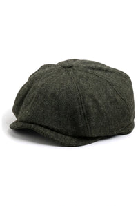 Casquette plate classique à chevrons pour homme - Olive