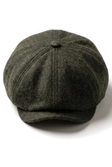 Casquette plate classique à chevrons pour homme - Olive