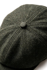 Casquette plate classique à chevrons pour homme - Olive