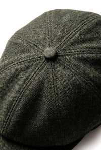 Casquette plate classique à chevrons pour homme - Olive