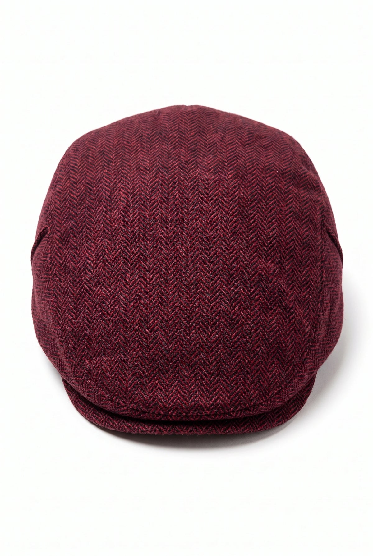 Casquette plate pour homme en laine mélangée bordeaux