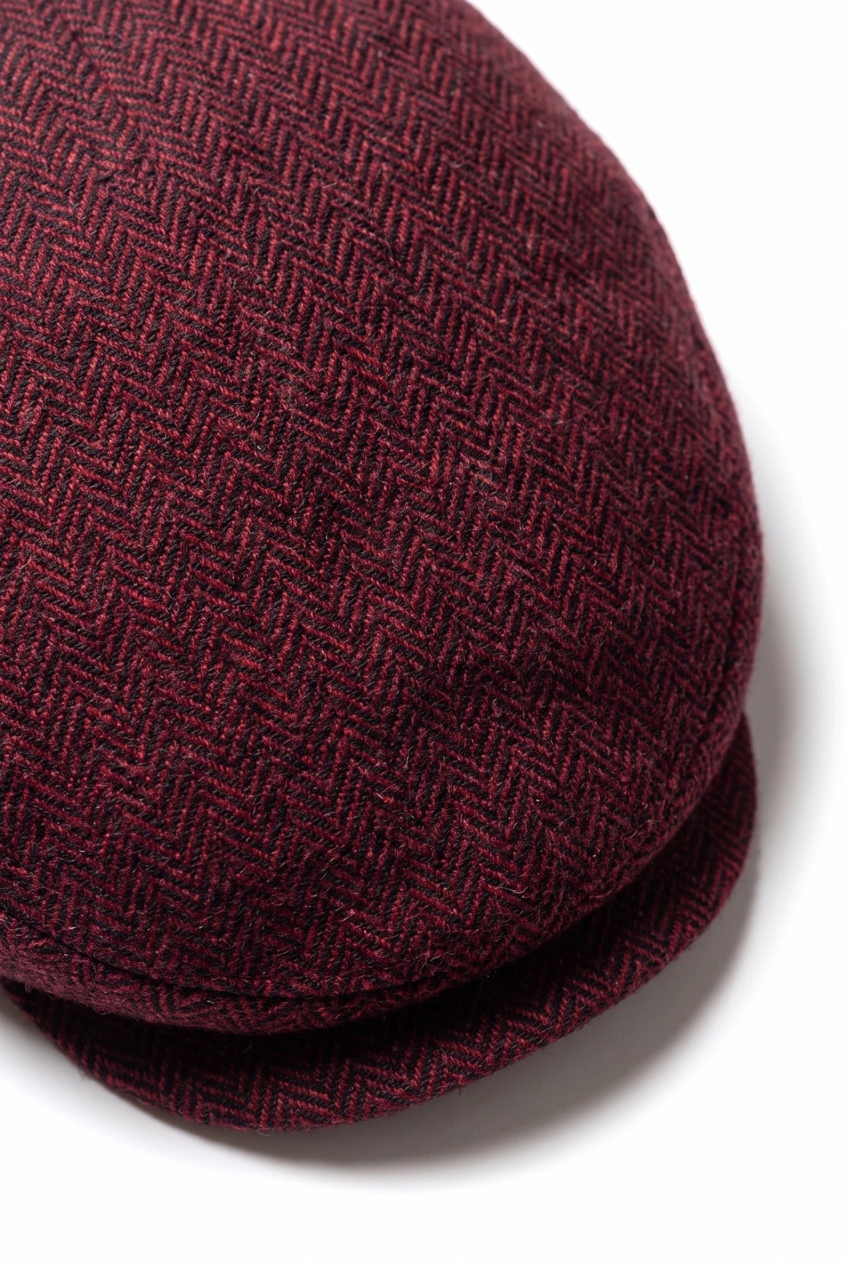 Casquette plate pour homme en laine mélangée bordeaux