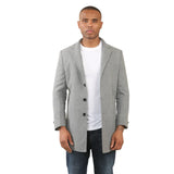Manteau classique à capuche pour homme en laine mélangée