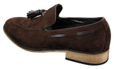 Mens Italian Slip On Driving Shoes Loafers Tassle Suede Leather Blue Black Brown