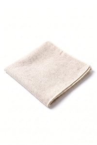 Pochette de costume pour homme en tweed ivoire mélangé laine