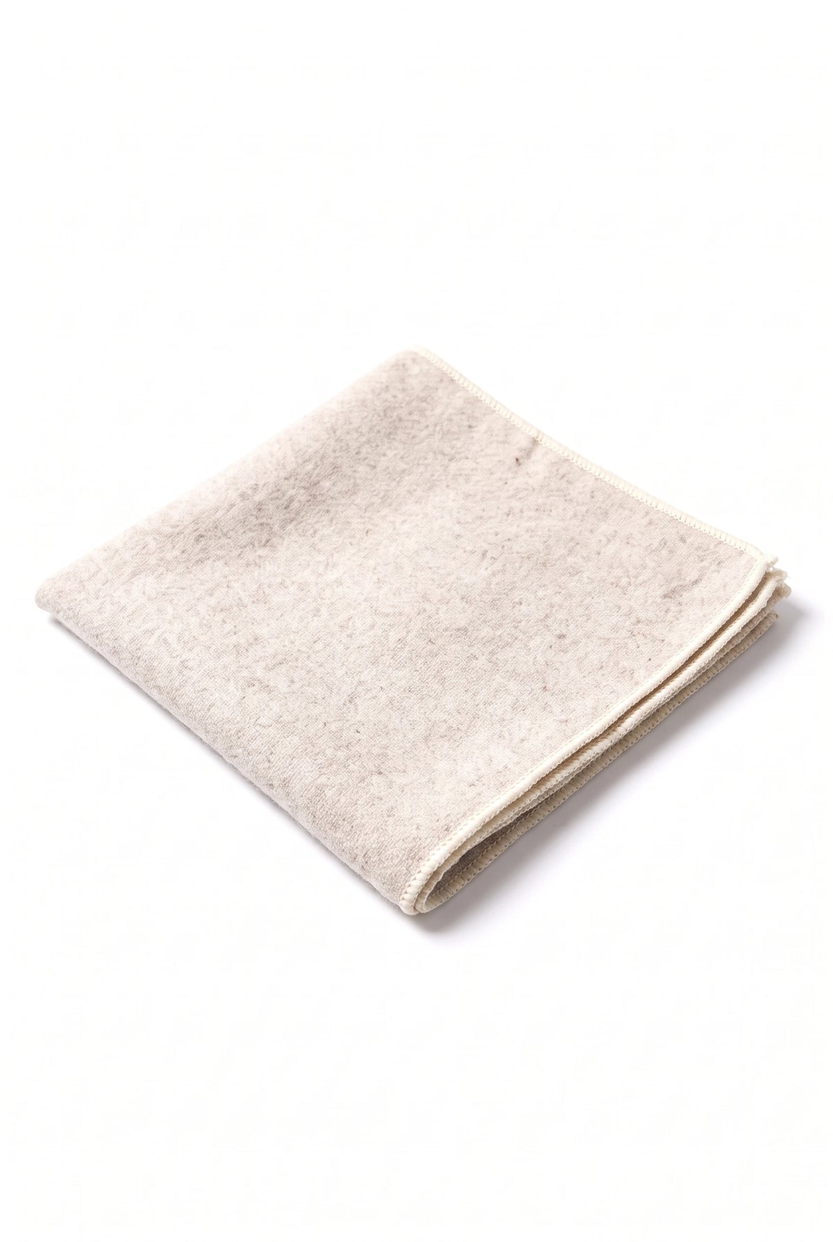 Pochette de costume pour homme en tweed ivoire mélangé laine