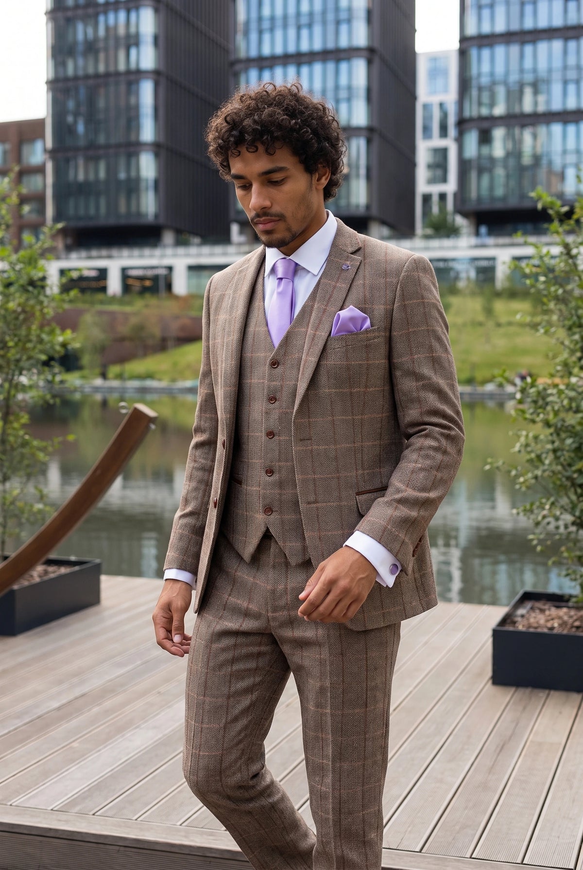 Ensemble de cravates lavande pour homme