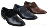 Mens Leather & Suede Slip On Buckle Italian Designer Shoes Smart Casual Formal