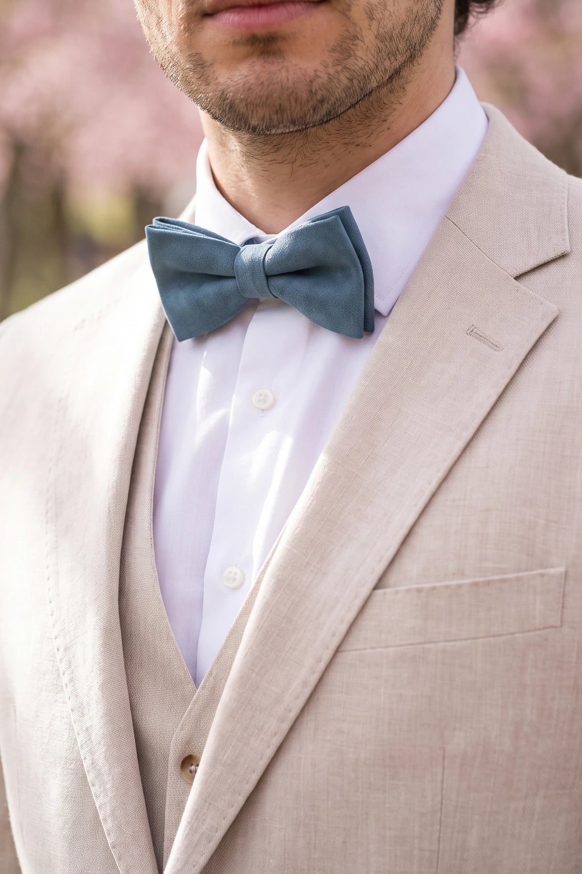 Nœud papillon double épaisseur bleu clair pour homme