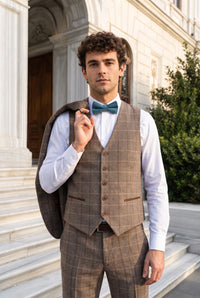Nœud papillon double épaisseur bleu clair pour homme