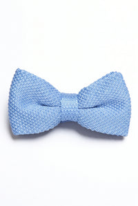 Nœud papillon tricoté bleu clair pour homme