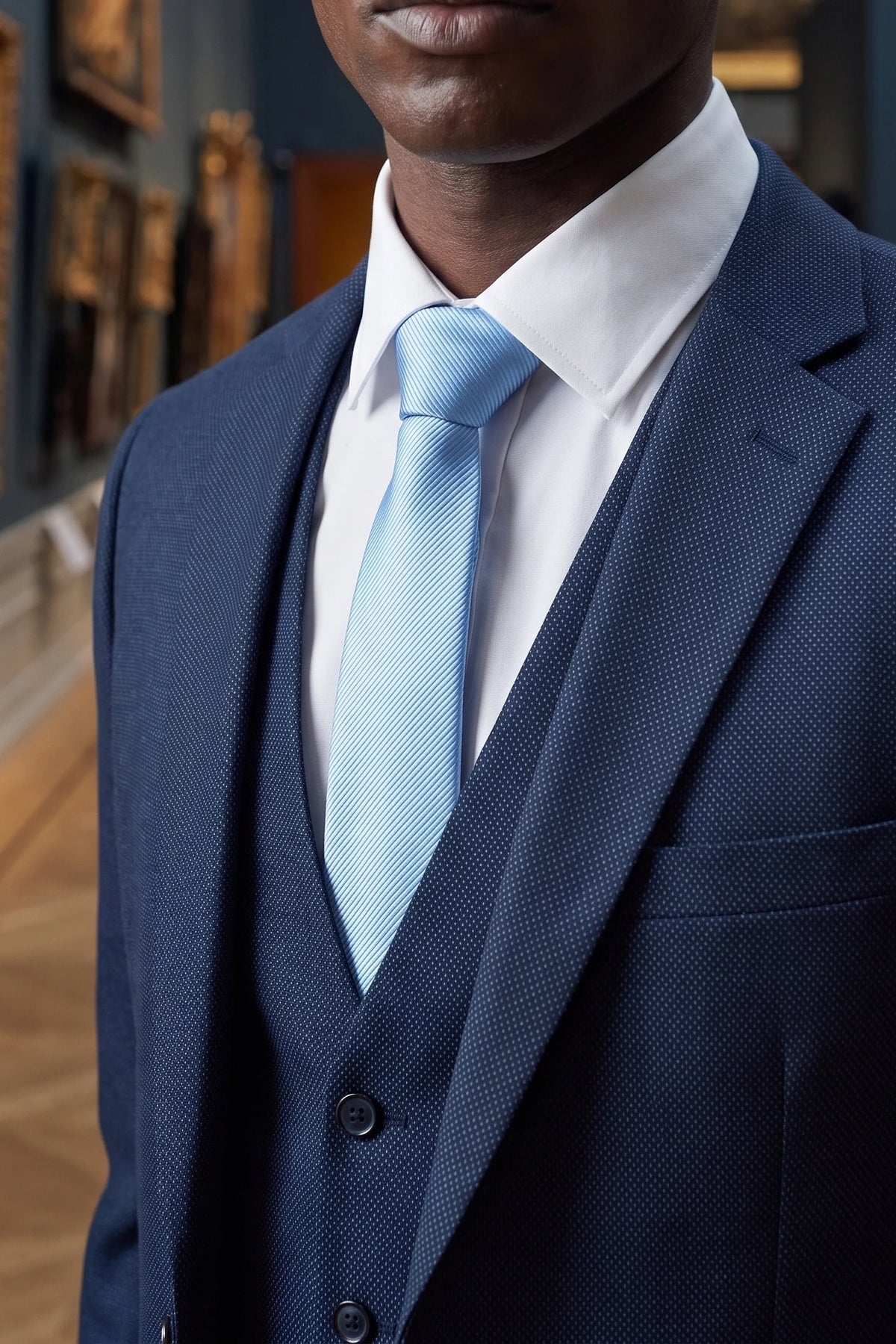 Cravate slim bleu clair pour homme