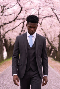 Cravate slim bleu clair pour homme
