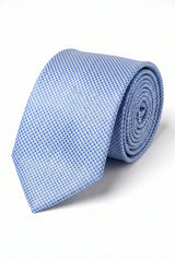 Cravate tissée texturée bleu clair pour homme