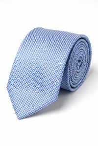 Cravate tissée texturée bleu clair pour homme