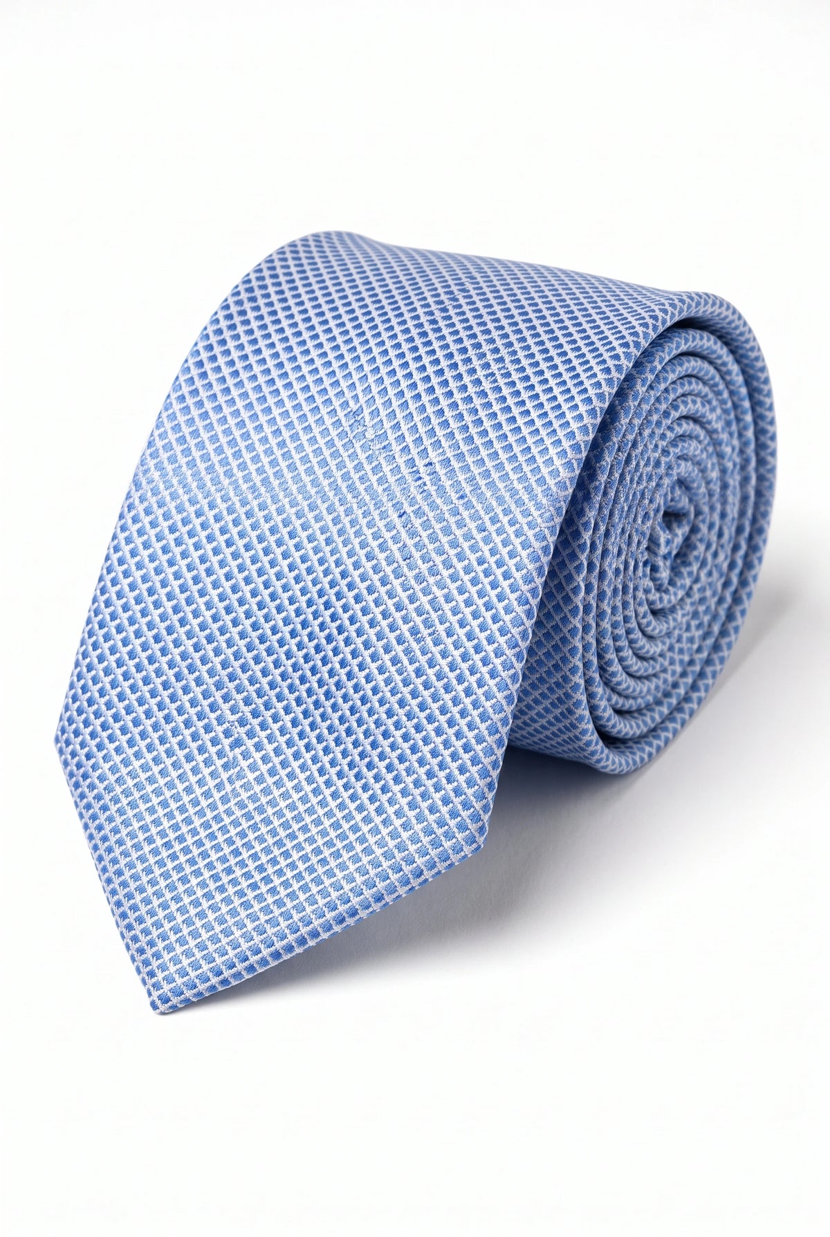 Cravate tissée texturée bleu clair pour homme