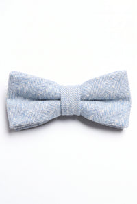Nœud papillon en tweed bleu clair pour homme
