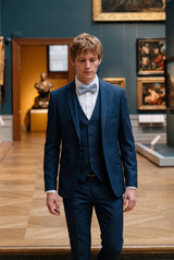 Nœud papillon en tweed bleu clair pour homme