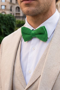 Nœud papillon tricoté vert clair pour homme