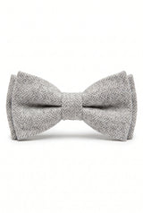 Nœud papillon en tweed gris clair pour homme