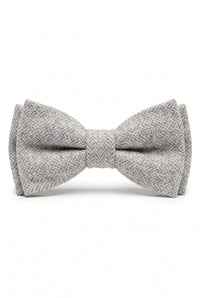 Nœud papillon en tweed gris clair pour homme