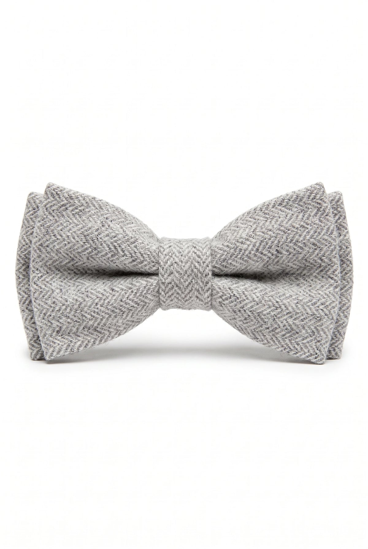 Nœud papillon en tweed gris clair pour homme