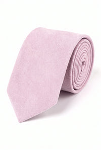 Cravate pour homme en daim rose clair