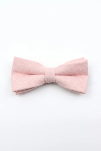 Nœud papillon pour homme en tweed rose clair mélangé laine