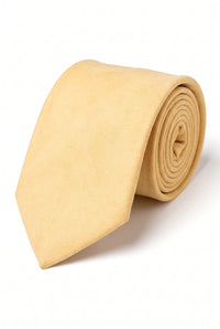 Cravate pour homme en daim jaune clair