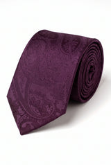 Coffret cadeau cravate lilas à motif cachemire pour homme