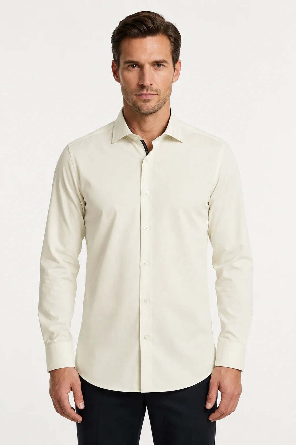 Chemise habillée à manches longues pour homme - Crème
