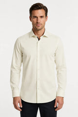 Chemise habillée à manches longues pour homme - Crème