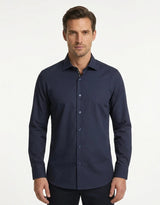 Chemise habillée à manches longues pour homme - Bleu marine