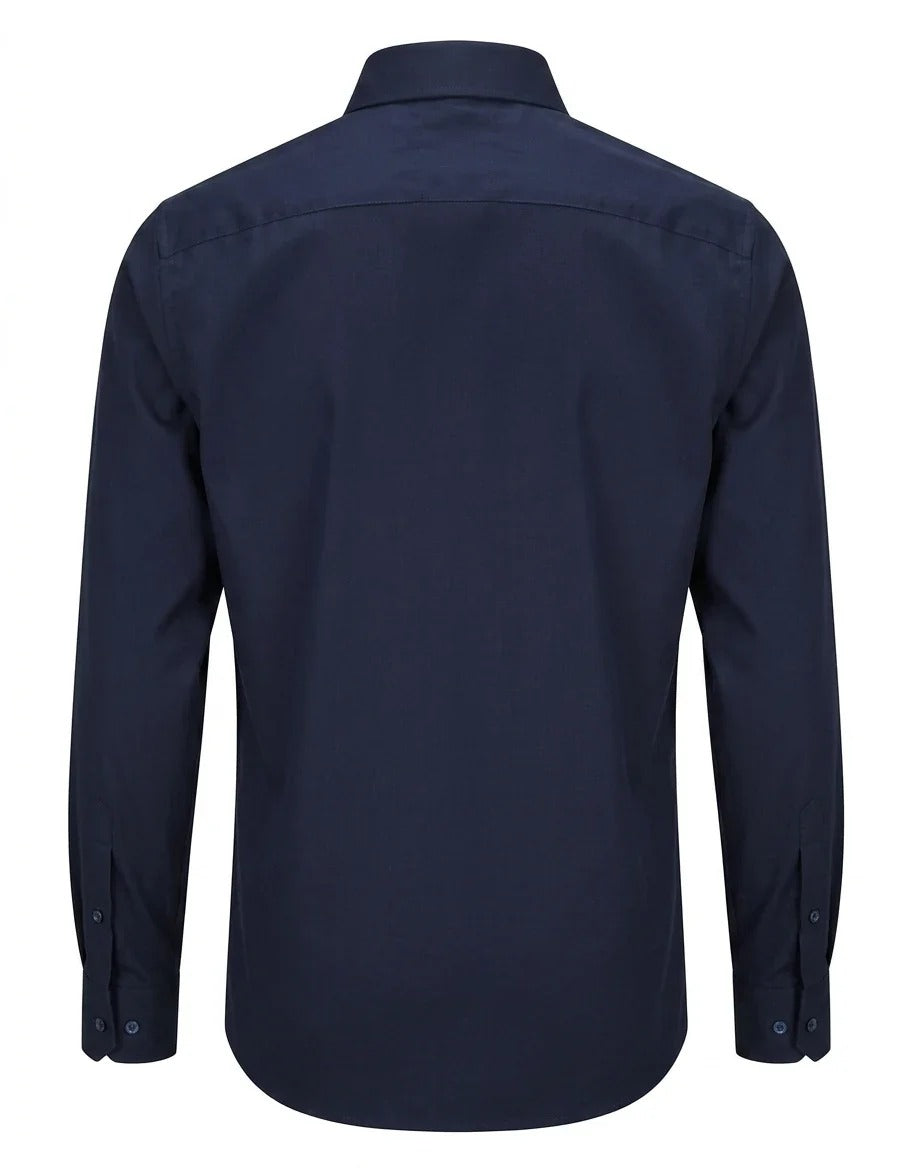 Chemise habillée à manches longues pour homme - Bleu marine