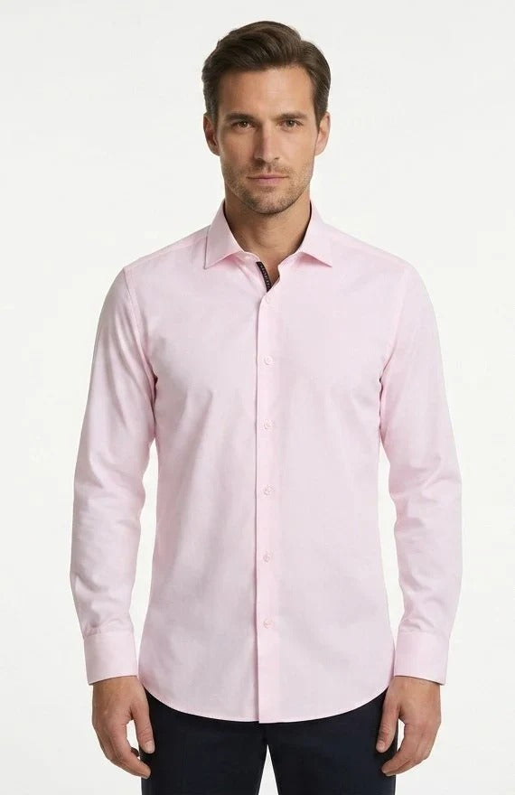 Chemise habillée à manches longues pour homme - Rose