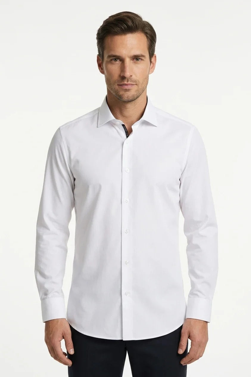 Chemise habillée à manches longues pour homme - Blanche